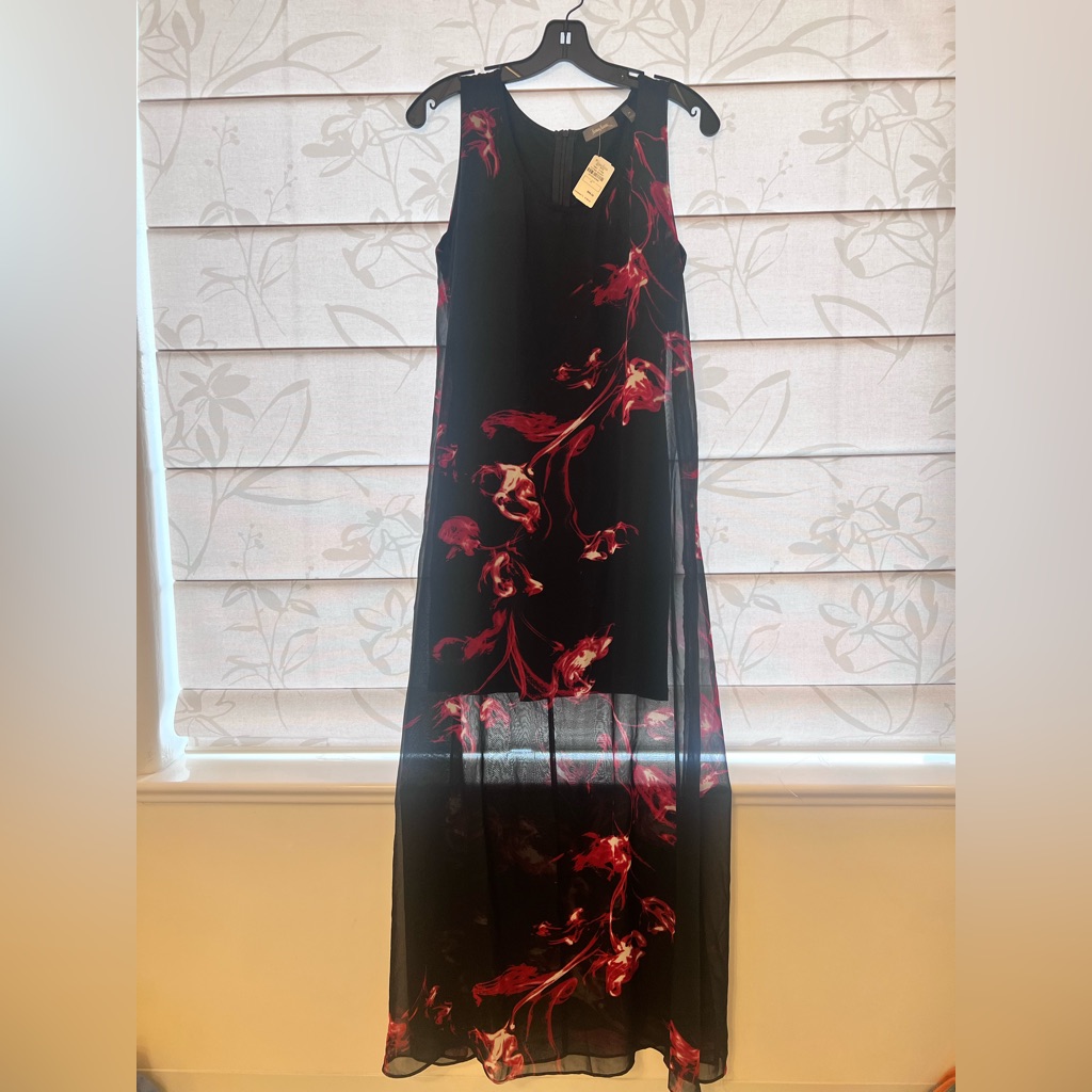 Black And Red Spaghetti Strap Maxi Sundress For Cocktail